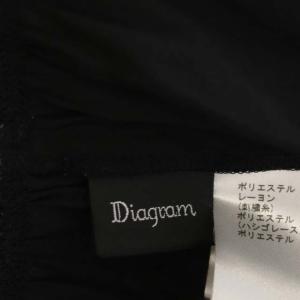 Diagram GRACE CONTINENTAL 21AW ピンタックカットワークワンピース ロング フレア ティアード 長袖 刺繍 フリル 38 黒 ブラック