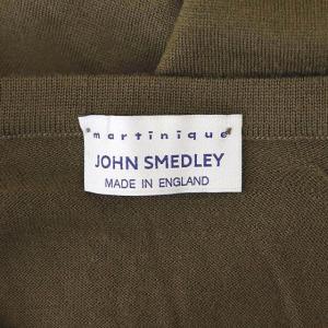 JOHN SMEDLEY × マルティニーク martinique ウール長袖ニット カットソー Vネック プルオーバー 9 カーキ