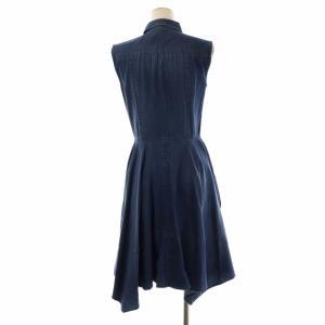 EPOCA デニム ノースリーブ ワンピース ひざ丈 40 青 ブルー