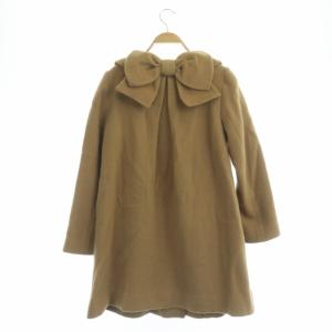 franche lippée でっかいリボン コート アウター ラウンドカラー ミドル丈 M 茶 ブラウン
