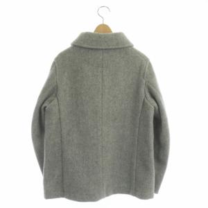 DANTON 19AW ウールモッサシングルジャケット ショートコート アウター ロゴワッペン 36 グレー