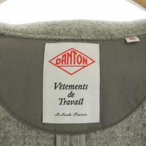 DANTON 19AW ウールモッサシングルジャケット ショートコート アウター ロゴワッペン 36 グレー