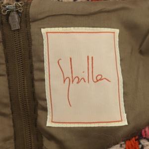 SYBILLA ニット ノースリーブ ワンピース ひざ丈 総柄 L マルチカラー