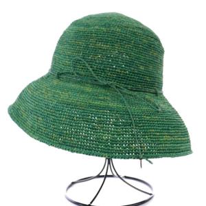 SYBILLA ラフィアハット 帽子 緑 グリーン