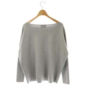 UNITED ARROWS ニット シルク混 カットソー 長袖 プルオーバー ボートネック グレー