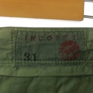 INCOTEX カーゴショートパンツ ジッパーフライ コットン リネン混 31 カーキ