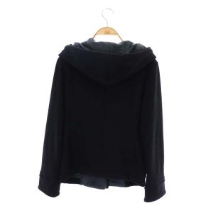 M'S GRACY ボンバーヒートハーフジャケット フリル パーカー フード 38 黒 ブラック