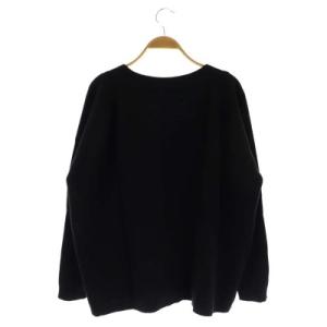 Deuxieme Classe ミドルゲージボリュームニット セーター 長袖 プルオーバー Vネック 黒 ブラック