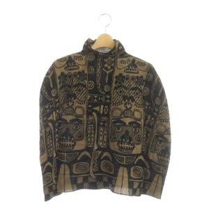 me ISSEY MIYAKE TOTEM POLE プリーツ カットソー トーテムポール プルオーバー 長袖 ハイネック 茶 黒 ブラウン ブラック