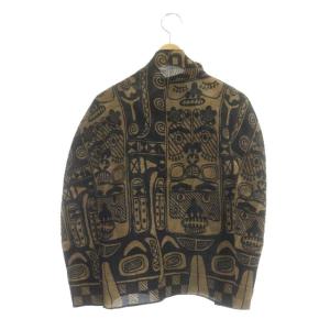 me ISSEY MIYAKE TOTEM POLE プリーツ カットソー トーテムポール プルオーバー 長袖 ハイネック 茶 黒 ブラウン ブラック