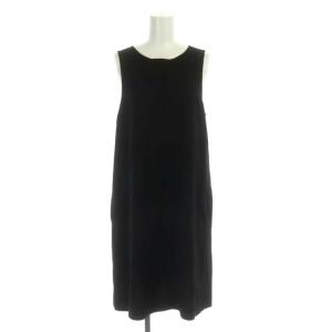 ADORE 2点セット レイヤードワンピース ノースリーブ 膝丈 レース 36 ブラック 黒