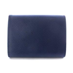 PRADA SAFFIANO LETTER コンパクトウォレット ブルー