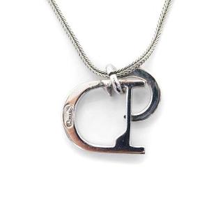 Christian Dior ネックレス CDロゴ ラインストーン シルバー色