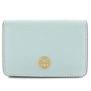 ロビンソン ビジネスカードケース レザー ロゴ 水色 ブルー