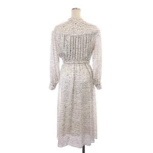 ANAYI 21AW マルチペイントプリントスタンドカラーワンピース 総柄 38 オフホワイト