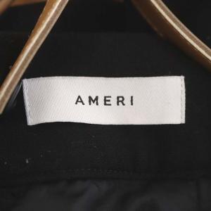 Ameri VINTAGE 18AW LEATHER SUSPENDER PANT レザーサスペンダー パンツ テーパード タック ハイウエスト M 黒
