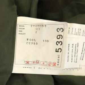 sacai 21SS Suiting Jumpsuit ジャンプスーツ 2 カーキ