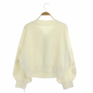 GRACE CONTINENTAL 22AWコード刺繍ニットカーディガン ジップアップ 36 白 ホワイト