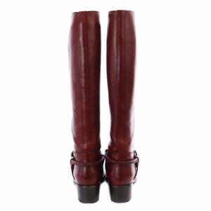 BUTTERO ロングブーツ ヒール ラウンドトゥ レザー 35 1/2 25.5cm 赤 ワインレッド