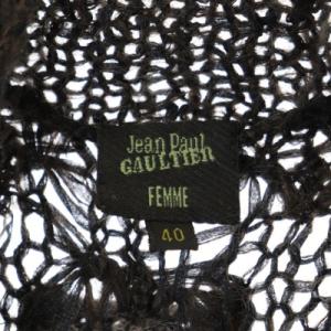 Jean Paul GAULTIER FEMME ニット セーター ノースリーブ ウール混 リボン プルオーバー 40 ダークブラウン