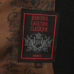 Jean Paul GAULTIER CLASSIQUE ウール チェスターコート ミドル丈 ベルトデザイン 48 黒 ブラック