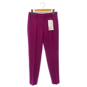 W/PU SAXONY スリムパンツ テーパードパンツ センタープレス 36 パープル