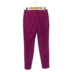 UNITED ARROWS W/PU SAXONY スリムパンツ テーパードパンツ センタープレス 36 パープル