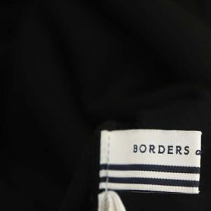BORDERS at BALCONY ショルダーパールニット カットソー 長袖 クルーネック プルオーバー 36 ブラック ホワイト