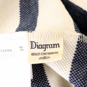 Diagram GRACE CONTINENTAL カットソー 長袖 シーモチーフトップ ビジュー ボーダー 36 白 紺 ホワイト ネイビー