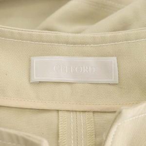 CELFORD ベルト付き フレアワンピース ロング ノースリーブ 38 ベージュ