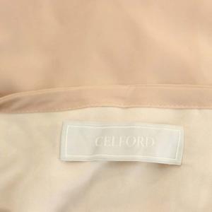 CELFORD ケープ風ワンピース Vネック フロントボタン フレア ロング 半袖 36 ライトピンク