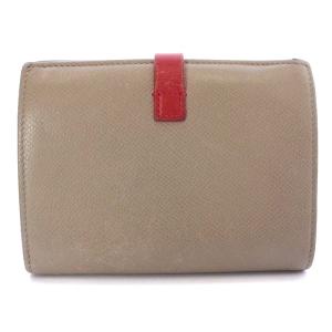 CELINE ミディアム マルチファンクション MEDIUM MULTIFUNCTION 財布 二つ折り レザー バイカラー ベージュ 赤