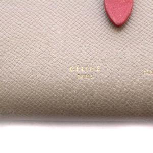 CELINE ミディアム マルチファンクション MEDIUM MULTIFUNCTION 財布 二つ折り レザー バイカラー ベージュ 赤