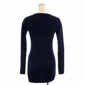 Deuxieme Classe SAMARAリブ クルーネックプルオーバーニット セーター 長袖 紺 ネイビー
