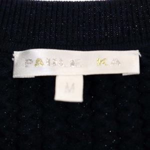 PAULE KA プリーツ切り替えニット カットソー クルーネック 長袖 プルオーバー M 紺 ネイビー