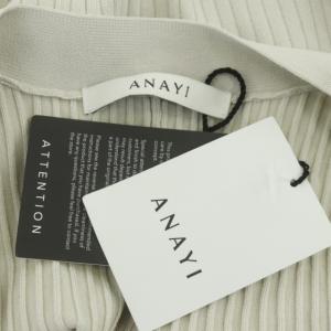 ANAYI 22SS ワイドリブペプラムVネック カーディガン 七分袖 38 ベージュ