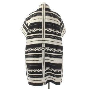 ADORE ジップワンピース 膝丈 五分袖 前開き タッセル 38 オフホワイト 黒 ブラック