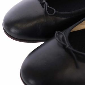 MARGARET HOWELL アイディア idea バレエシューズ フラットシューズ ラウンドトゥ レザー 24cm 黒 ブラック 2312