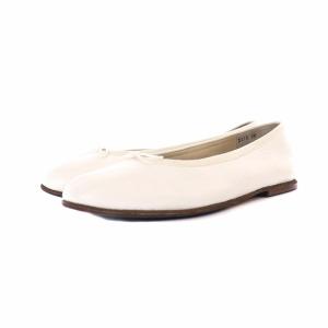 MARGARET HOWELL アイディア idea バレエシューズ フラットシューズ レザー 24cm 白 ホワイト 2312