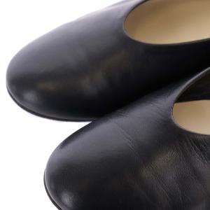 MARGARET HOWELL アイディア idea スリッポンシューズ フラットシューズ レザー 24cm 黒 ブラック 2406