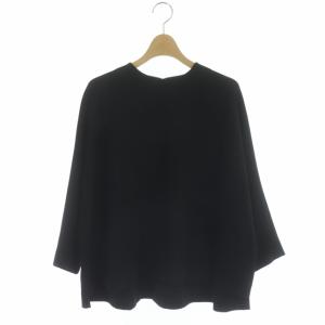 トリアセダブルクロスドルマンプルオーバー カットソー 長袖 ワイド 38 黒 ブラック