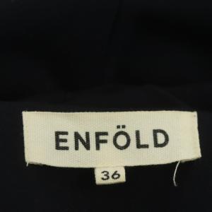 ENFOLD バナナスリーブプルオーバー チュニック 長袖 バックテール Vネック 36 紺 ネイビー