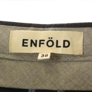 ENFOLD ウールタッククロップドパンツ  テーパード センタープレス 38 グレー