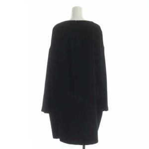 ENFOLD スポンジダブルクロスワイドBOXワンピース 膝丈 長袖 38 黒 ブラック