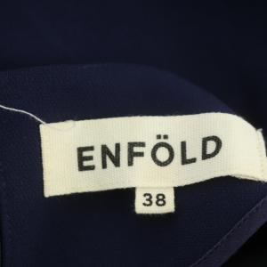 ENFOLD トリアセダブルクロスドルマンプルオーバー カットソー 長袖 ワイド 38 紺 ネイビー
