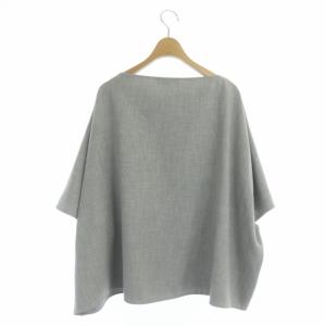 ENFOLD ダブルクロスワイドトップス カットソー プルオーバー ボートネック 七分袖 38 ライトグレー