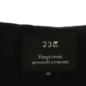 23区 vingt-trois ダウンコート アウター ロング ボリュームネック 切替 ジップアップ スナップボタン 38 黒 ブラック