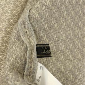 Leilian ニットジャケット ウール テーラード フリンジ 11 グレー オフホワイト