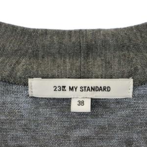 23区 21AW シルクコットンベーシック カーディガン ニット 長袖 ミドル丈 Vネック 38 グレー