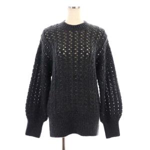 Spick&Span 21AW オープンワークニットプルオーバー ニット セーター 長袖 ダークグレー